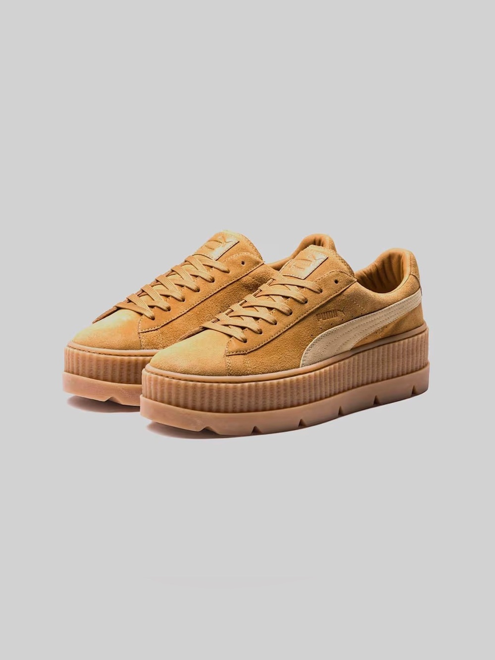 Fenty x Puma Women's Suede Platform Sneakers in Camel